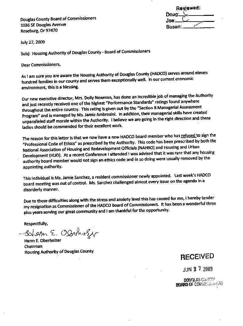 Herm Letter of Resignation